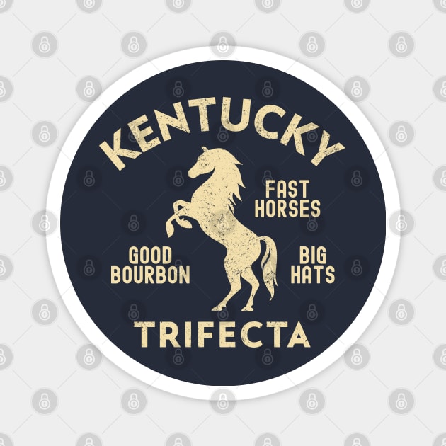 Kentucky Trifecta - Fast Horses, Big Hats, & Good Bourbon Magnet by Etopix